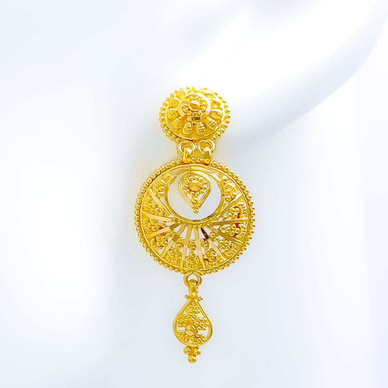 Elegant Chand Hanging 22k Gold Earrings