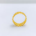 Flower Lined 22k Gold Band