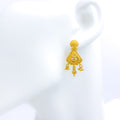 Dainty Triangle Tassel 22k Gold Earrings