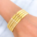 22k-gold-Floral Two Tone Cutwork Bangles