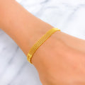 22k-gold-Lucious Netted Flat Bracelet