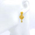 Fancy Flower Accented 22k Gold Earrings