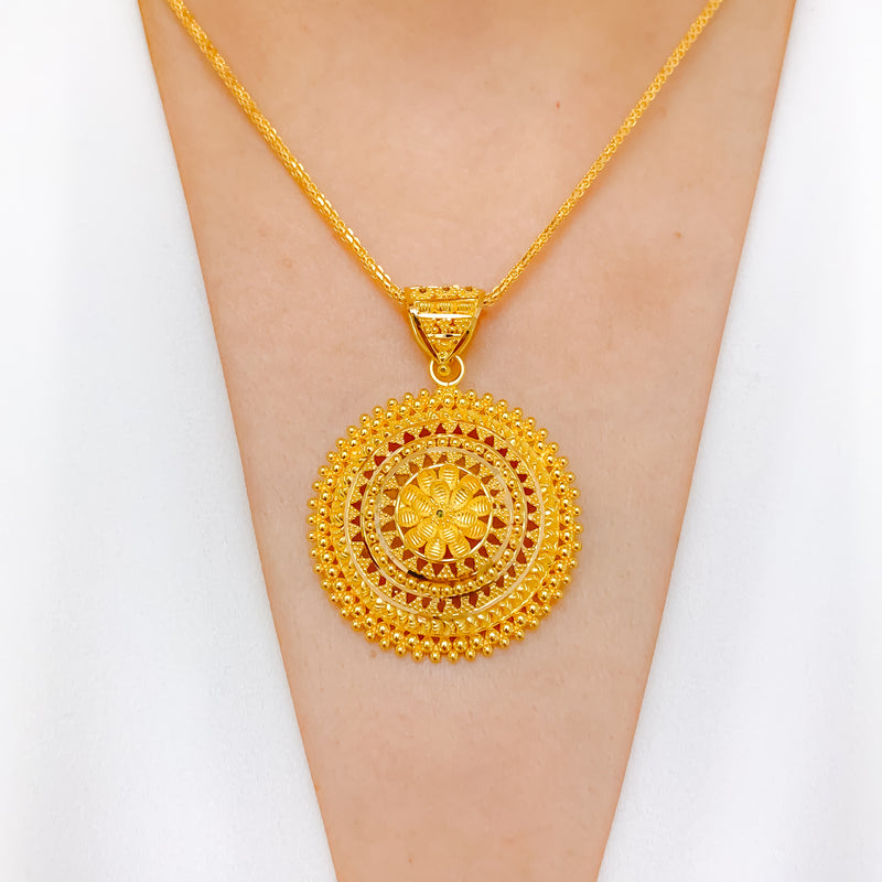 Graceful Traditional Round Pendant