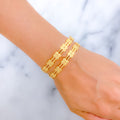 22k-gold-Attractive Textured Flower Bangles