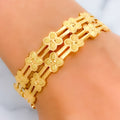 22k-gold-Attractive Textured Flower Bangles