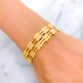 22k-gold-Attractive Textured Flower Bangles