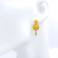 Delicate Domed Flower 22k Gold Earrings