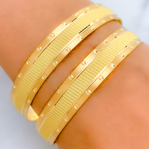 22k-gold-Graceful High Finish Dotted Bangles