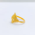 Stately Bright Beaded 22k Gold Ring