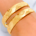 22k-gold-Unique Striped Dotted Paisley Bangles