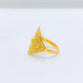 Rich Oval Rangoli 22k Gold Ring