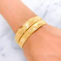 22k-gold-Unique Striped Dotted Paisley Bangles