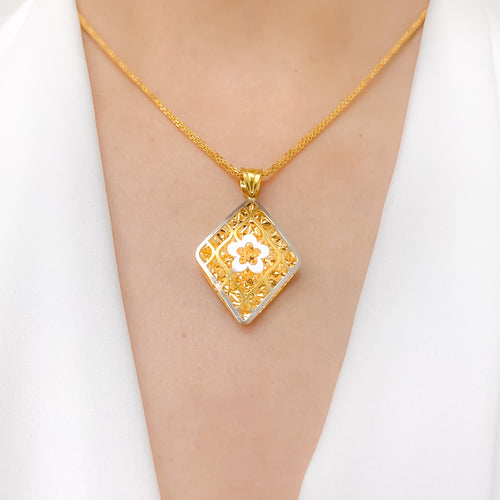 Upscale 3-D Flower Pendant