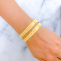 22k-gold-Iconic Geometric Textured Bangles