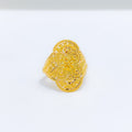 Traditional Floral Oval 22k Gold Ring