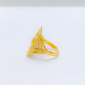 Traditional Floral Oval 22k Gold Ring