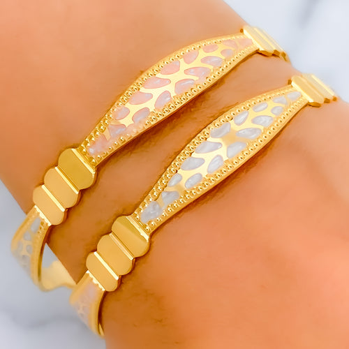 22k-gold-Distinct Decorative Stone Adorned Bangles