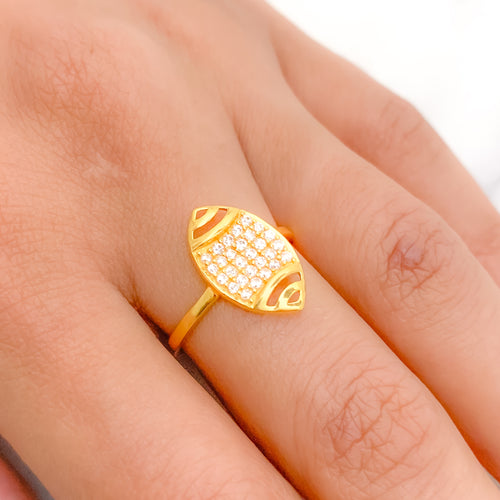 Special Yellow Gold CZ Ring