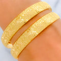 22k-gold-Luscious Reflective Flower Bangles