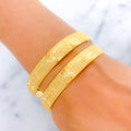 22k-gold-Luscious Reflective Flower Bangles