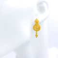 Round Radiant Floral 22k Gold Earrings