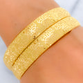 22k-gold-Luscious Reflective Flower Bangles