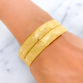 22k-gold-Luscious Reflective Flower Bangles