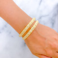 22k-gold-Radiant Alternating Striped Bangles