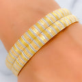 22k-gold-Radiant Alternating Striped Bangles