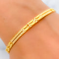 22k-gold-Dainty Upscale Leaf Adorned Bangles