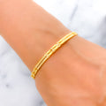 22k-gold-Dainty Upscale Leaf Adorned Bangles