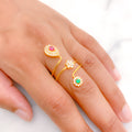 Colorful Spiral CZ Ring