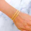 22k-gold-Elegant Evergreen Wavy Gold Bangles