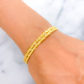 22k-gold-Elegant Evergreen Wavy Gold Bangles