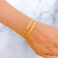 22k-gold-Delicate Dotted Smooth Finish Bangles