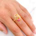 Upscale Peacock CZ Ring