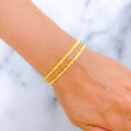 22k-gold-Tasteful Medium Textured Bangles