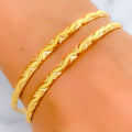 22k-gold-Tasteful Medium Textured Bangles