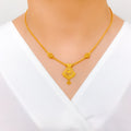 Modern Modest Lightweight 22k Gold Necklace Set