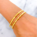 22k-gold-Tasteful Medium Textured Bangles