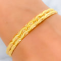 22k-gold-Tasteful Medium Textured Bangles