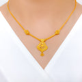 Modern Modest Lightweight 22k Gold Necklace Set