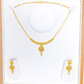 Bright Dome Drop 22k Gold Necklace Set