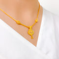 Modern Modest Lightweight 22k Gold Necklace Set