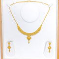 Regal Two-Tiered Floral 22k Gold Necklace Set