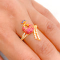 Sophisticated CZ Peacock Ring