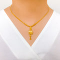 Graceful Geometric 22k Gold Necklace Set