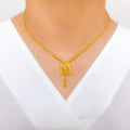 Floral Contemporary 22k Gold Necklace Set