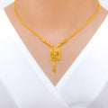 Floral Contemporary 22k Gold Necklace Set