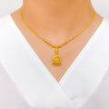 Trendy Half Dome 22k Gold Necklace Set